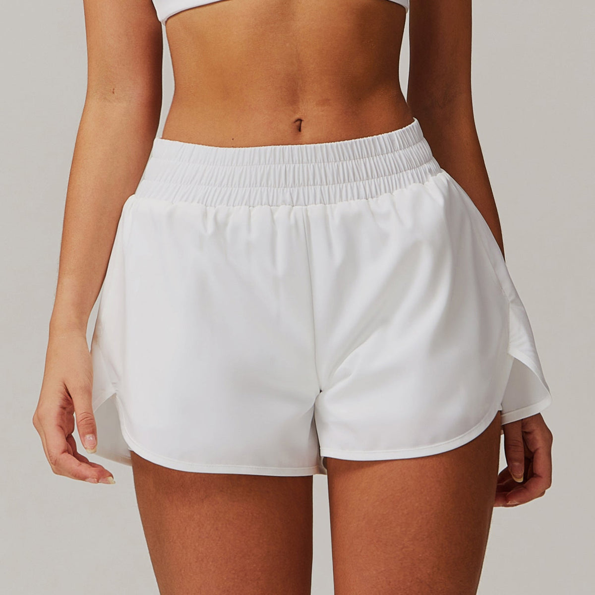 Zechuang Flap Pocket Pants Nude Quick-Drying Yoga Shorts Fake Two-Piece Sports Hip-Lifting Shorts Running Fitness Yoga Pants 4001