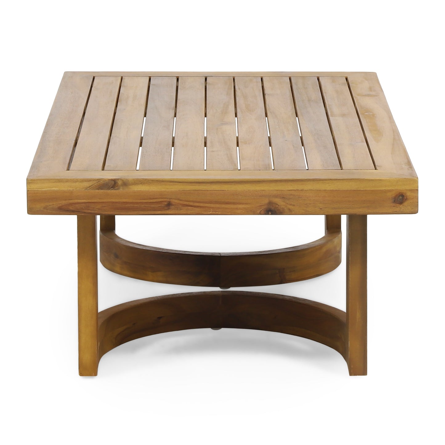 Outdoor Acacia Wood Loveseat and Coffee Table Set with Cushions