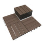 44 Pcs Interlocking Deck Tiles 12" x 12" HDPE Outdoor Flooring