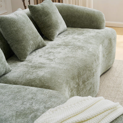 Modular L-Shape Sectional Sofa With Curved Chaise
