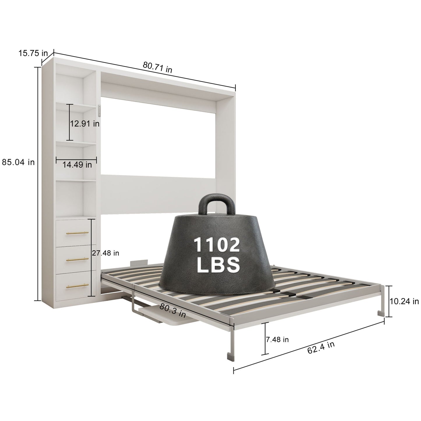 Folding Vertical Murphy Wall Bed