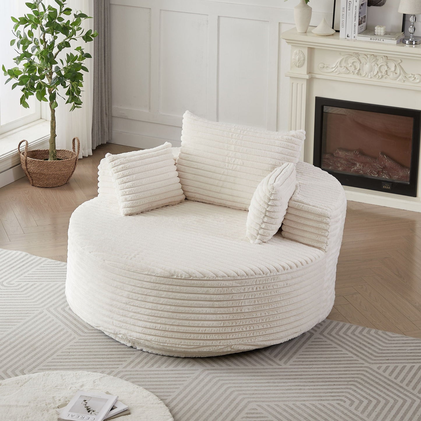 Swivel Chair With 360° Rotation For Living Room