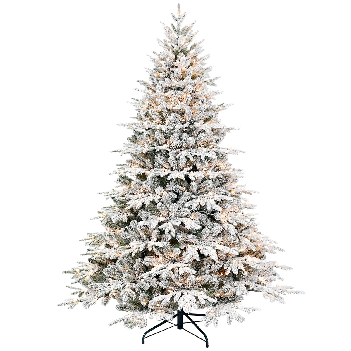 6.5ft Pre-Lit Flocked Artificial Christmas Tree