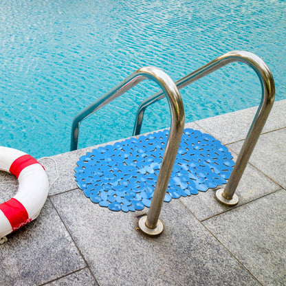 Non-Slip Bath Mat Massage Pebble Shower Mat Anti-Bacterial w/ Suction Cups Drain Holes