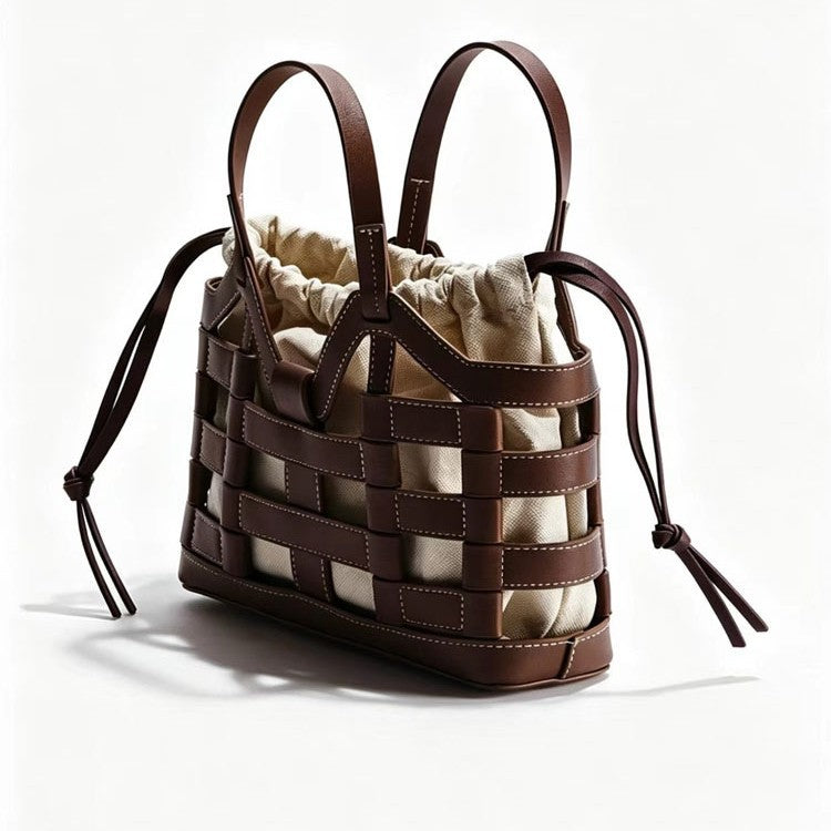 Creative Hollowed-out Niche Large-capacity Drawstring Patchwork Tote Bag