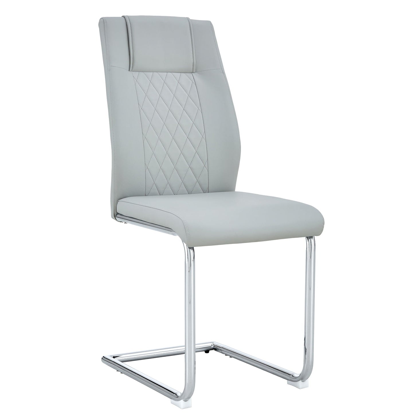 Modern Dining Chairs With Padded Seat, Metal Legs