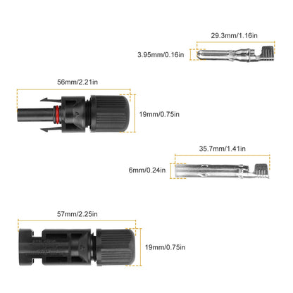 10 Pairs Solar Panel Connectors Solar Wire Adapter Male/Female IP67 Waterproof Connector Solar Panel Wire Connector