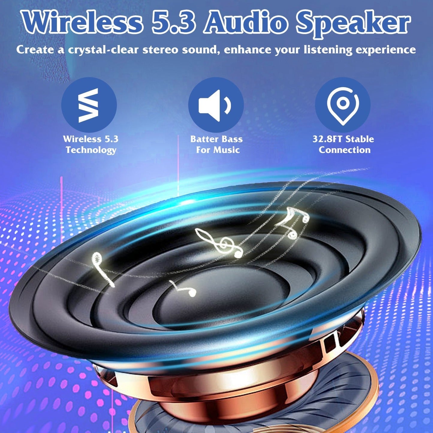 4-in-1 Foldable Wireless Speaker Stand with Power Bank & RGB Light