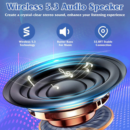 4-in-1 Foldable Wireless Speaker Stand with Power Bank & RGB Light