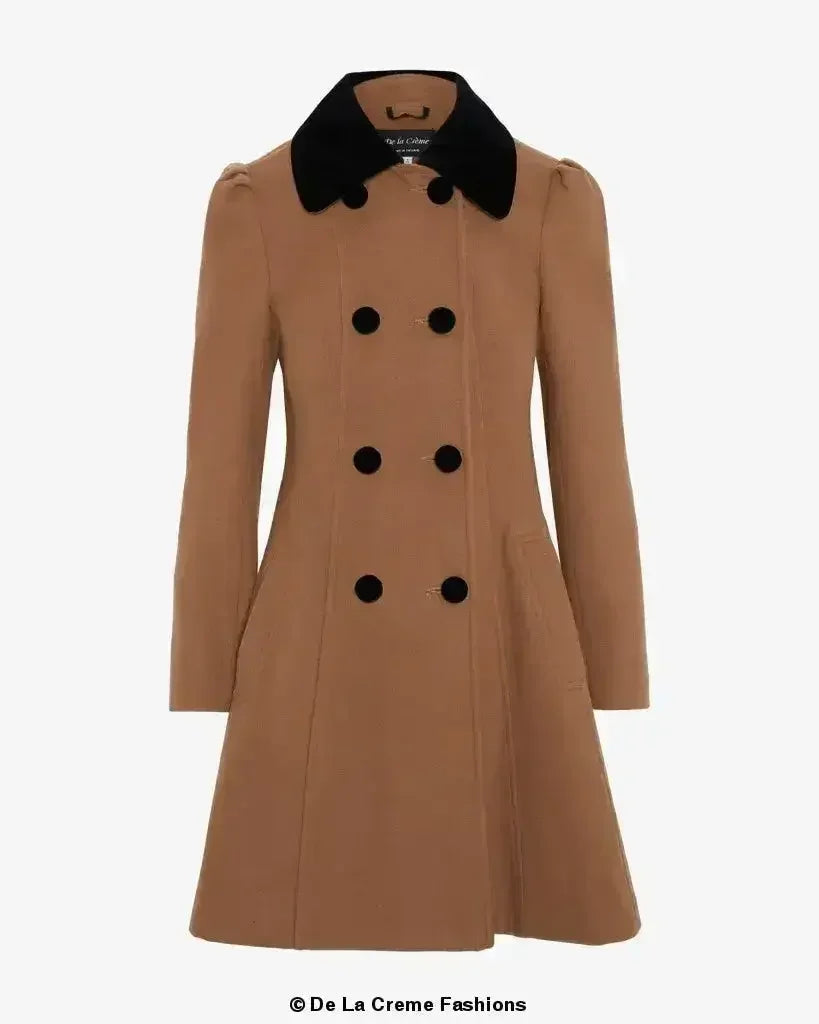 Velvet Trim Skater Coat - Royal Inspired | Femstylo