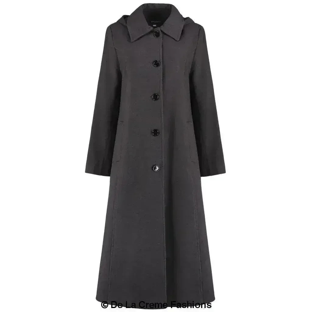 Faux Wool Longline Hooded Winter Coat