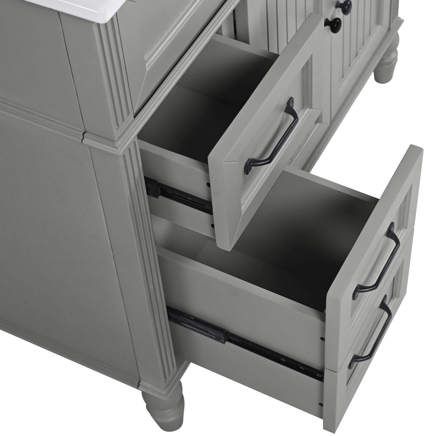 Bathroom Vanity With Sink, Freestanding Cabinet & Drawers