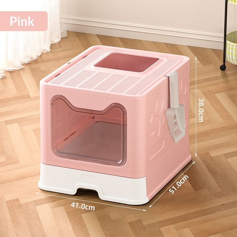 Extra-large Enclosed Drawer-Type Odor-Control Cat Litter Box