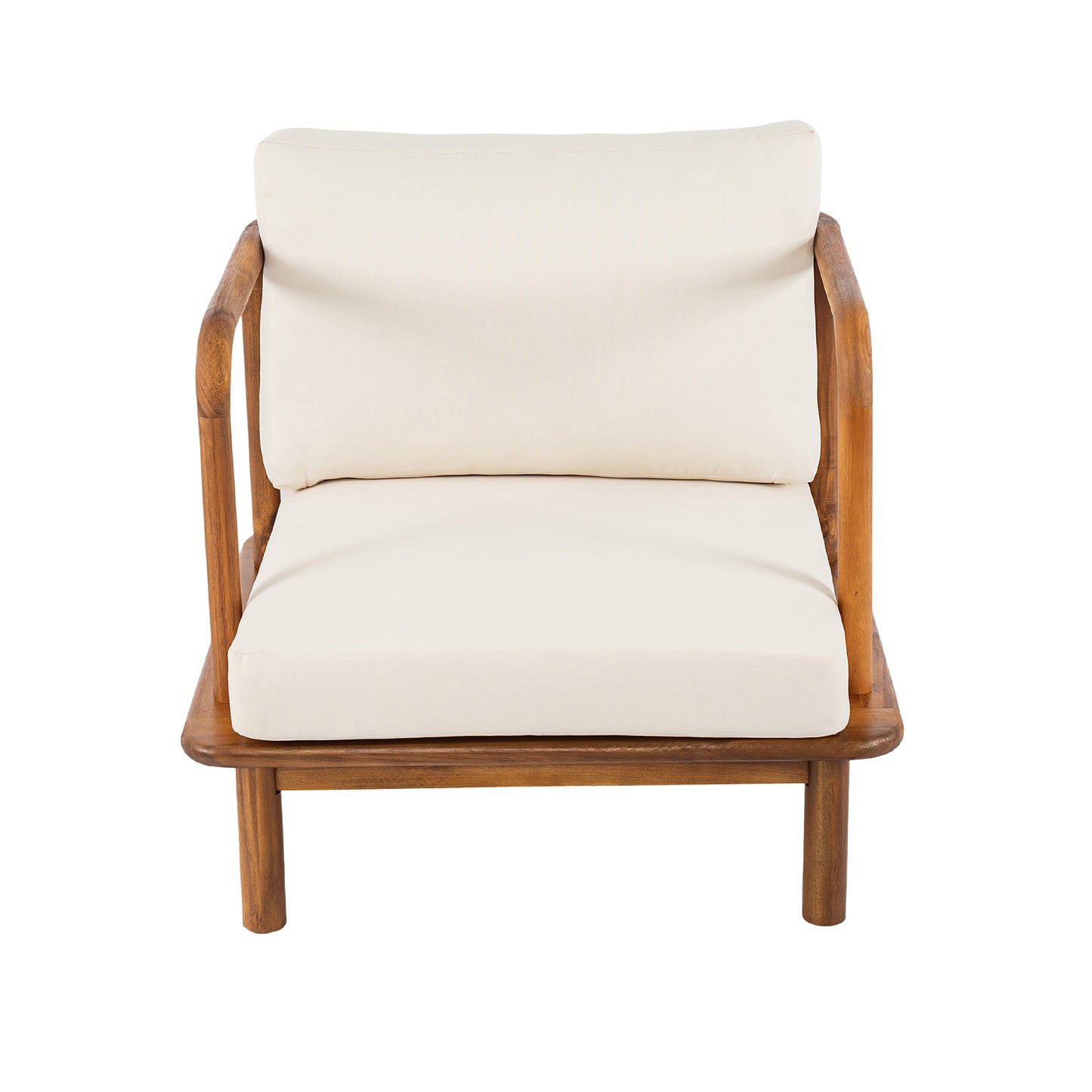 Canape Acacia Club Chair with Cream Cushion Set of 2