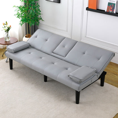 Sofa Bed With Foldable Design And Cup Holder