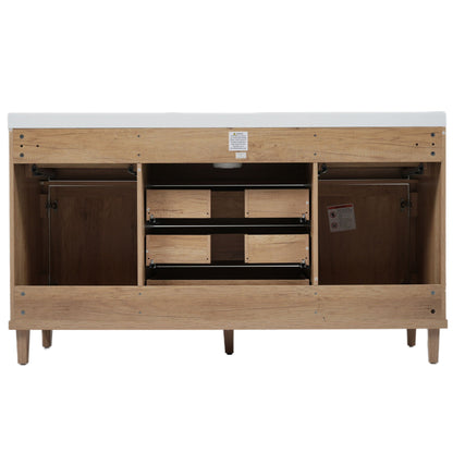 Bathroom Vanity With Sink, 5 Legs, Soft Close Drawers
