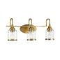 3 Lights Brush Vanity Light - Clear / Gold