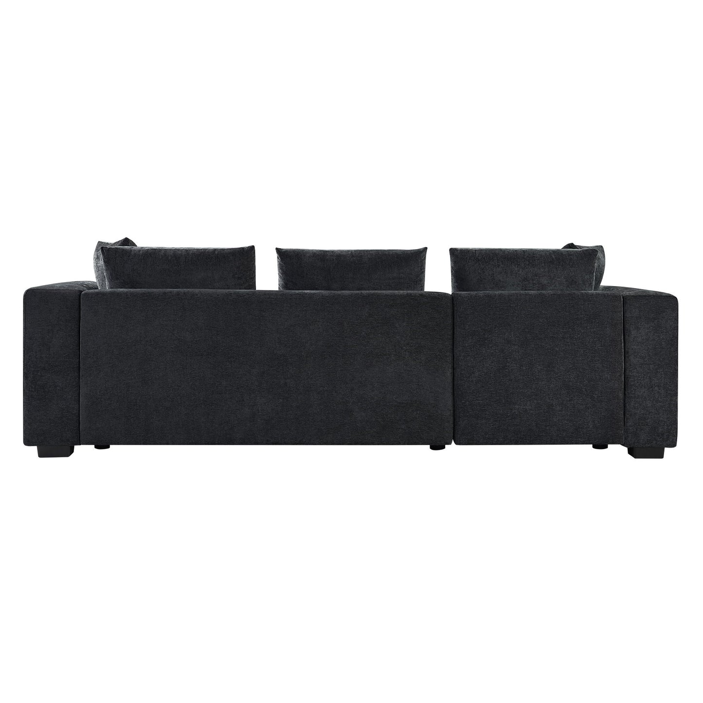 Modern L Shaped Sectional Sofa With Upholstery And Wooden Storage