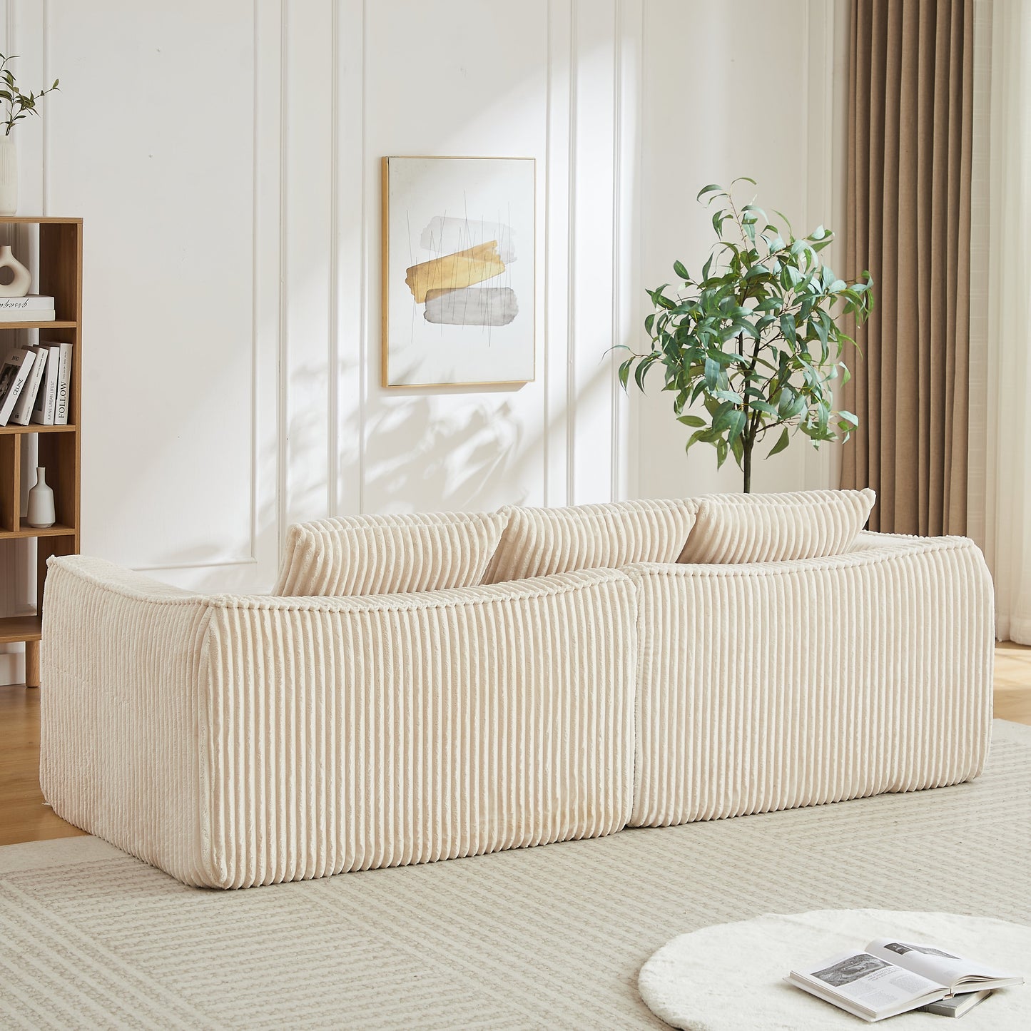 Minimalist 3-Seater Corduroy Sofa