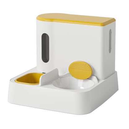 Cat Automatic Pet Feeder Water Dispenser Integrated Double Bowl Drinking Pet