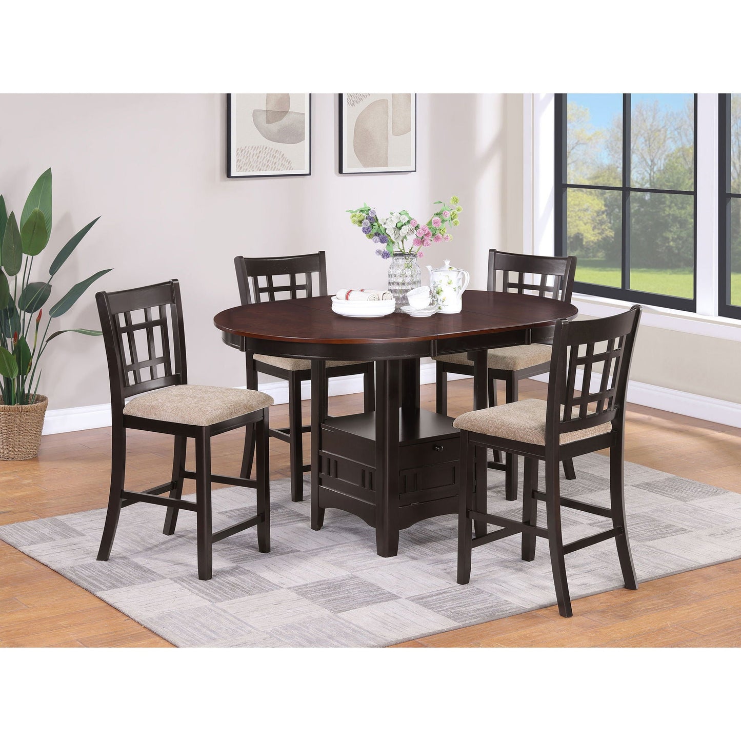 Hester - Extension Counter Dining Table - Chestnut