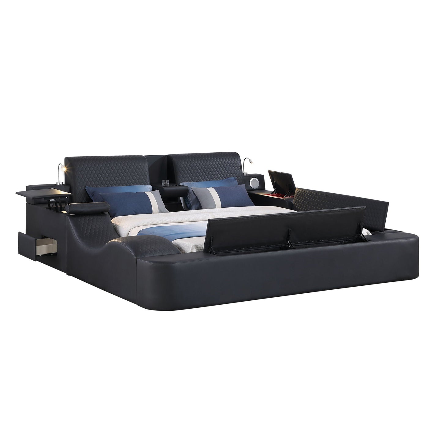 Zoya - Smart Multifunctional Bed, Built In Bluetooth Speakers, USB Charging