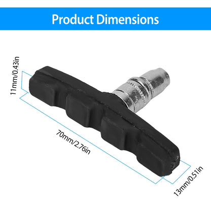 5 Pairs V Bike Brake Pads Road Mountain Bicycle V-Brake Blocks Set 70mm Non-Slip V Bicycle Stop Caliper W/ Hex Nuts and Spacers