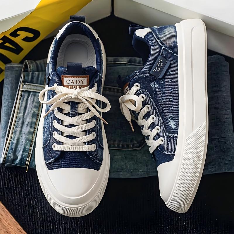 2026 Men's Summer Low-Top Canvas Skate Shoes, Platform Non-Slip Breathable Trendy Sneakers For Commute
