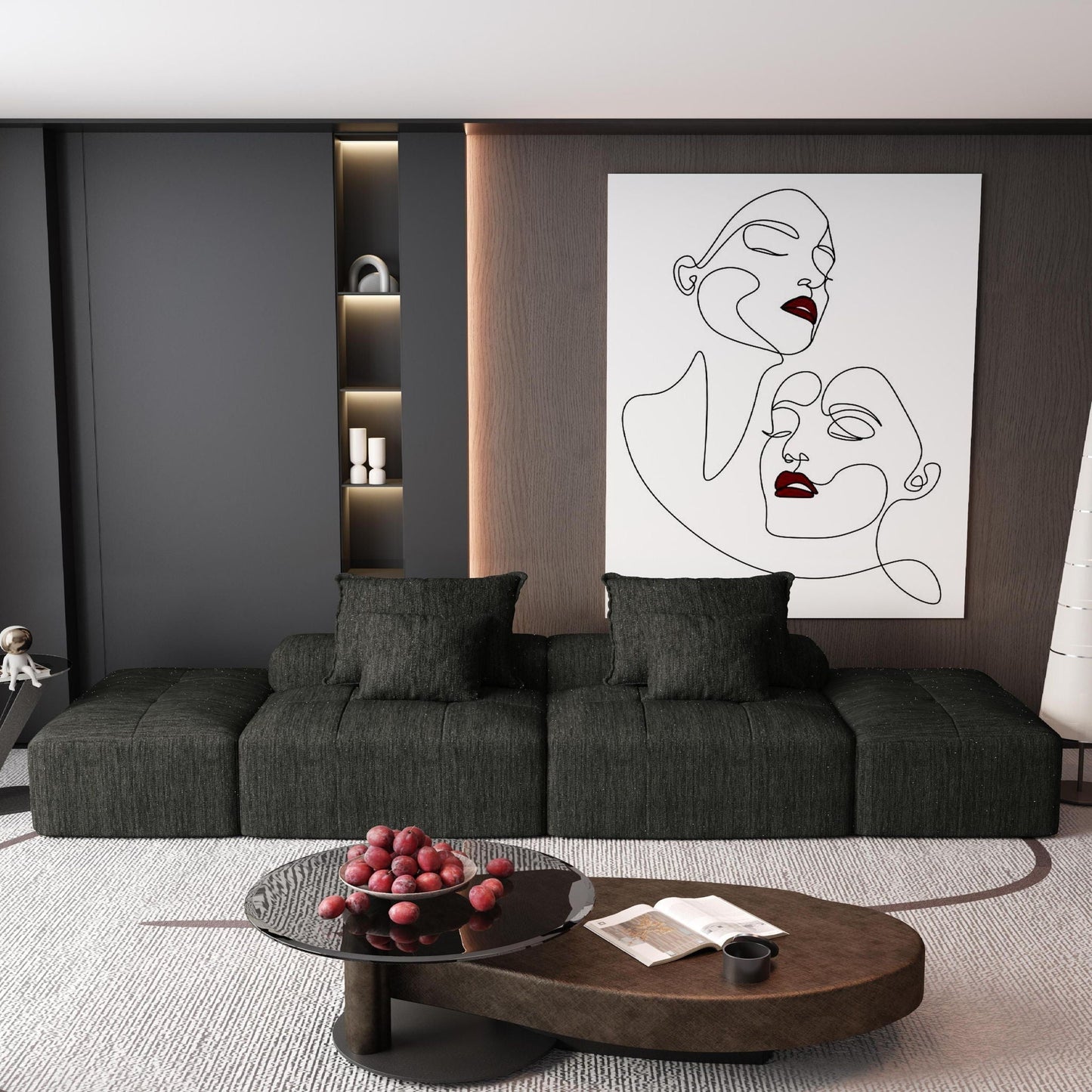 Modern Oversized DIY Combination Modular Sectional Sofa With Pillows