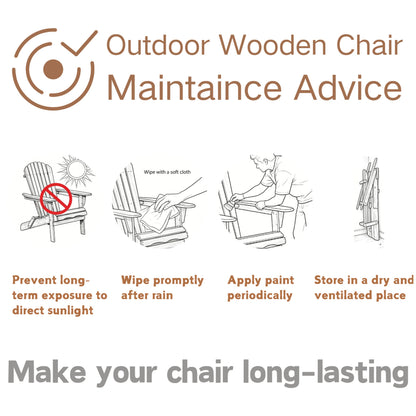 Oversize Wooden Outdoor Folding Adirondack Chair