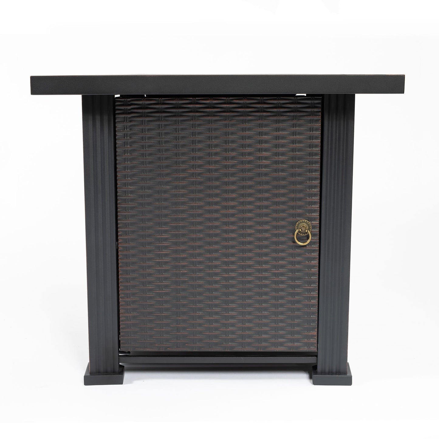 28" Propane Gas Fire Pit Table, 50000 BTU Square Steel Fire Pit