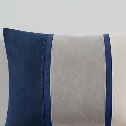 7 Piece Faux Suede Comforter Set Blue California King