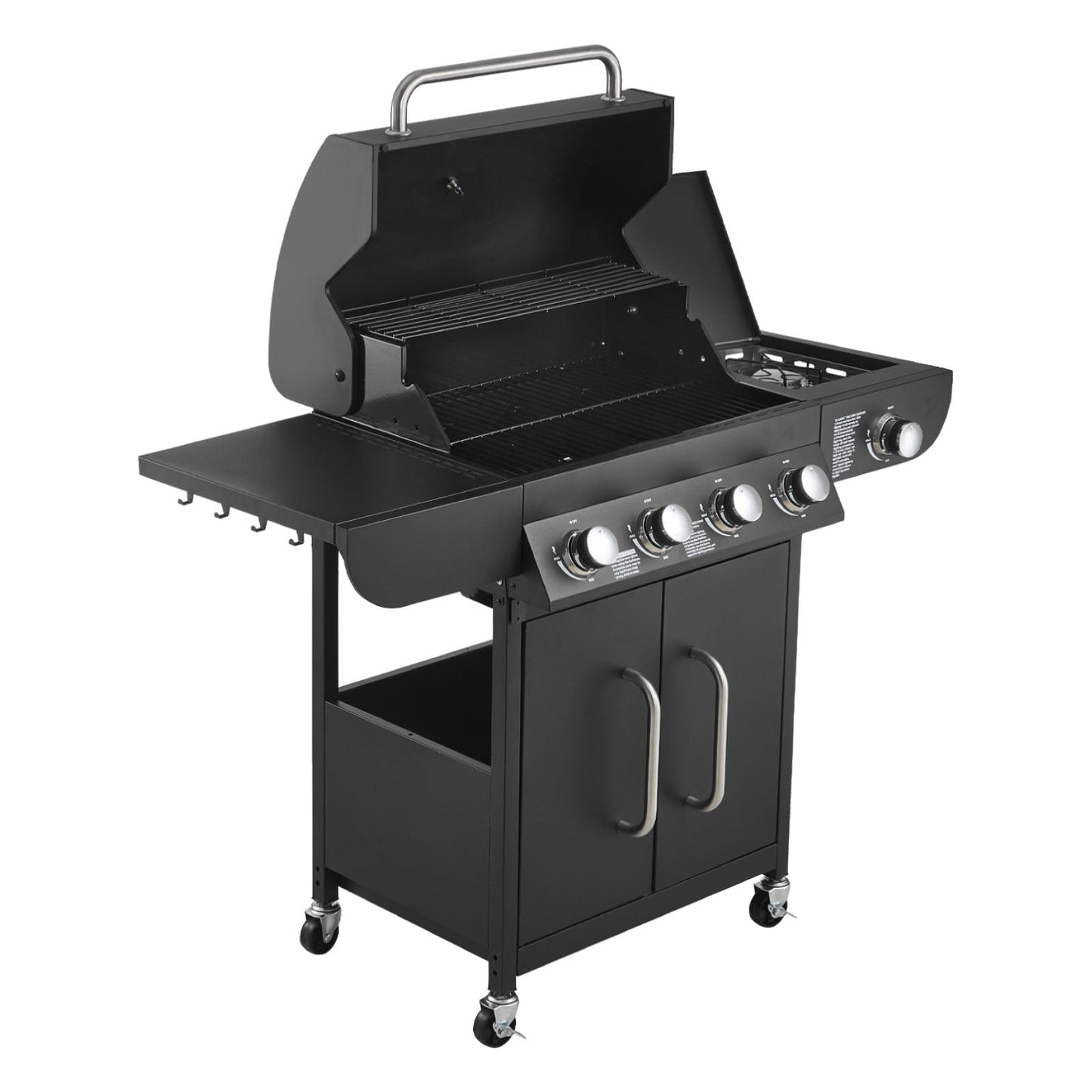 Gas Grill, 4 Burner Propane Gas Grill with Side Burner