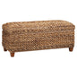 Laughton Hand-Woven Banana Leaf Storage Bench Amber