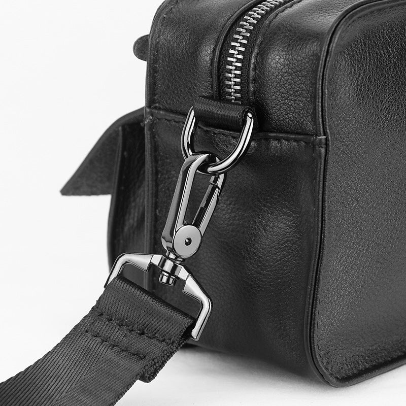 Mens Multi-Use Small Shoulder Bag Made From Full-Grain Cowhide Leather
