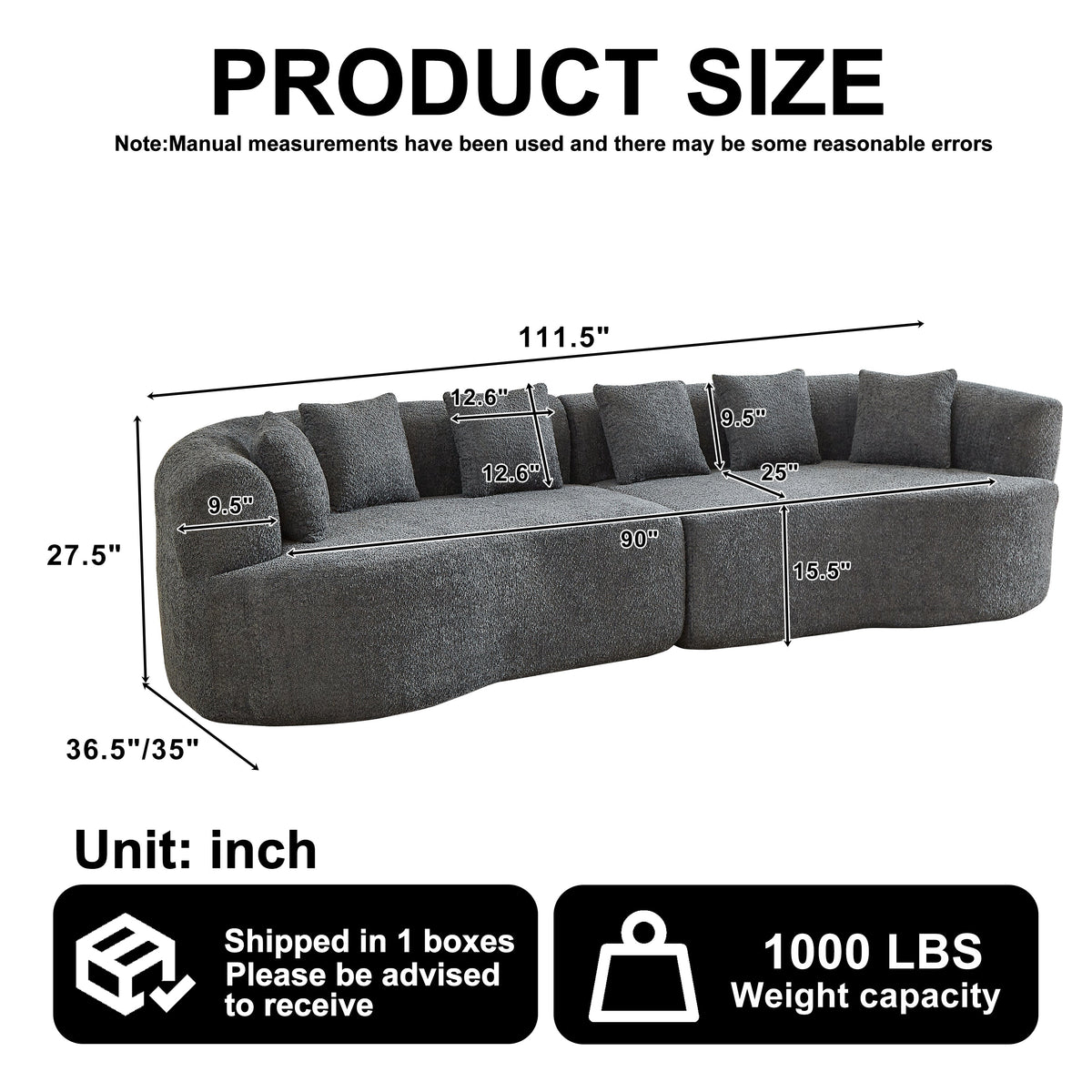 Curved Sectional Sofa - Oversized Modern Design