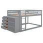 Bunk Bed With 4 Drawers and 3 Shelves