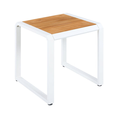 Outdoor Side Table with Teak Wood Top