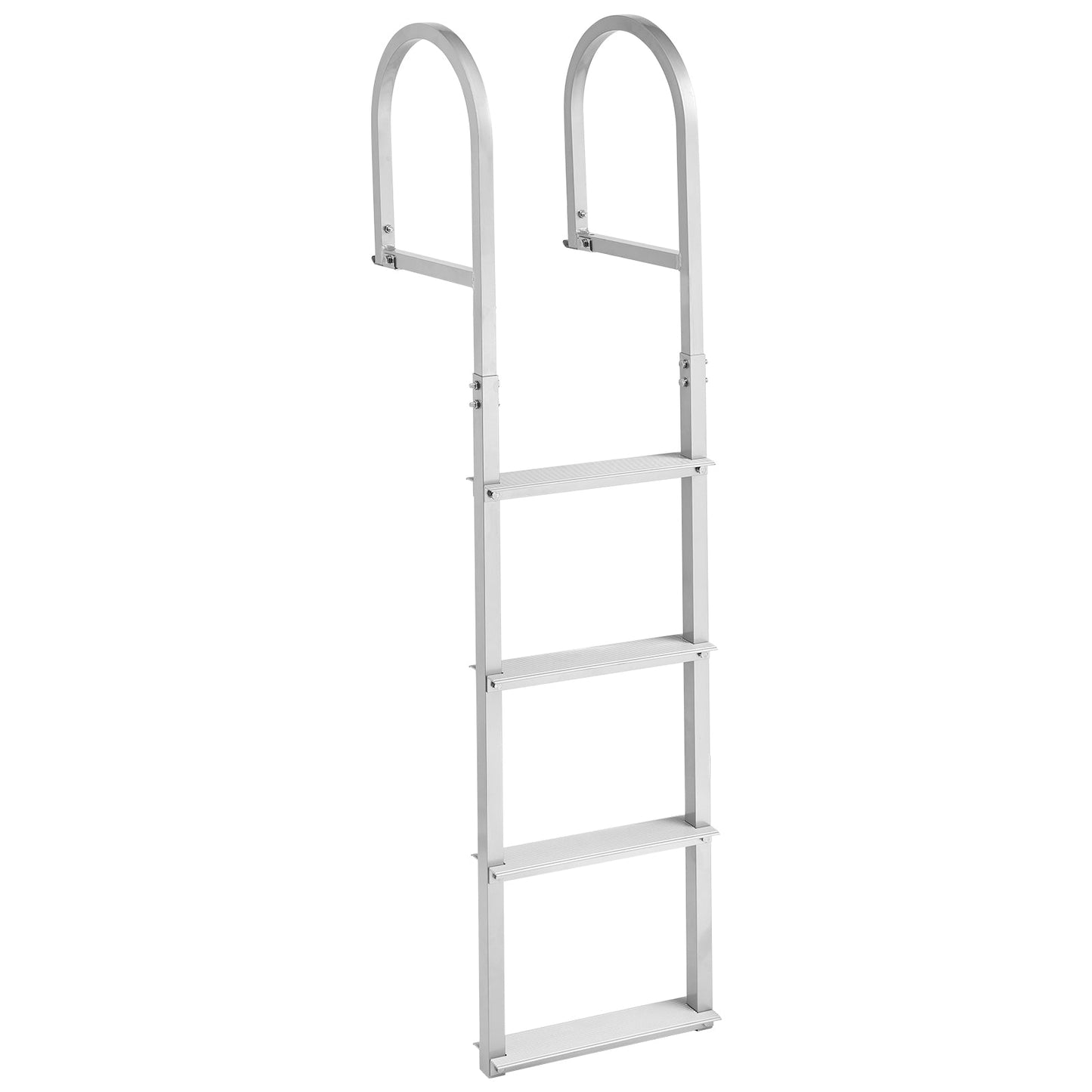 Removable Dock Ladder, 4 Steps, Aluminum Alloy Pontoon Boat Swim Ladder