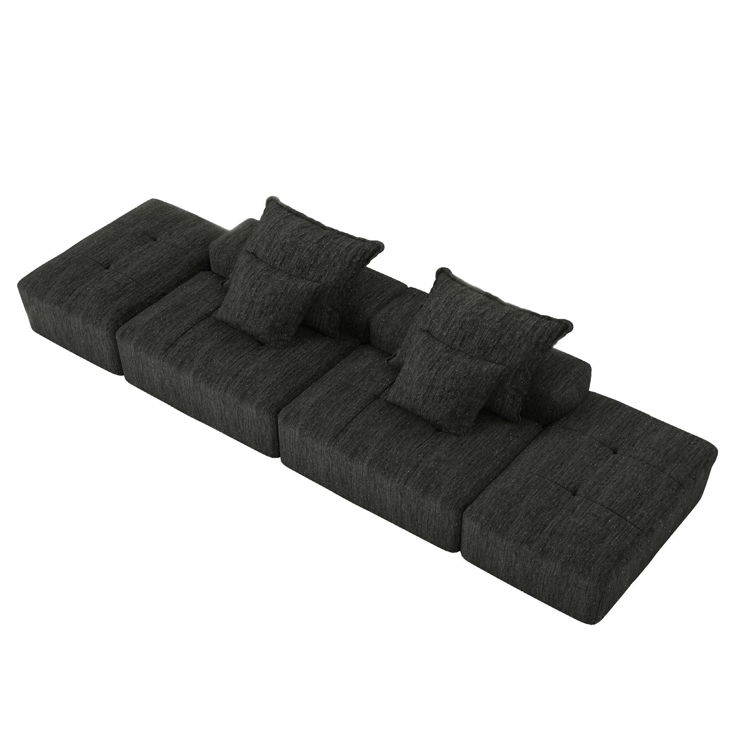 Modern Oversized DIY Combination Modular Sectional Sofa With Pillows
