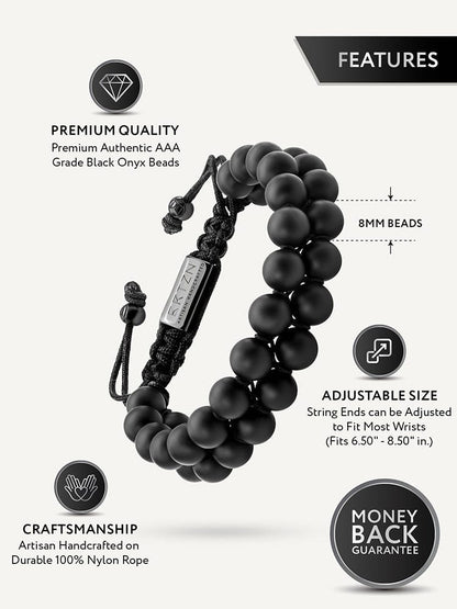 Black Onyx Beaded Bracelet - Morocco
