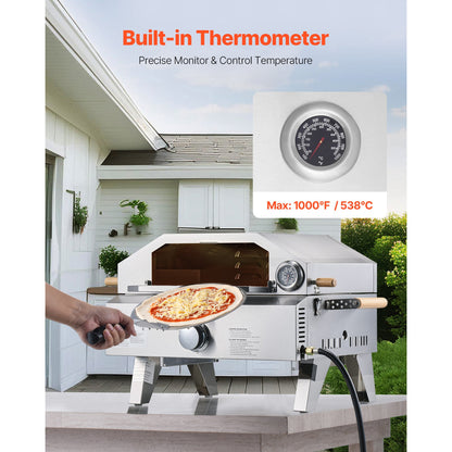 Outdoor Pizza Oven, 13 in Gas Fired Pizza-Maker