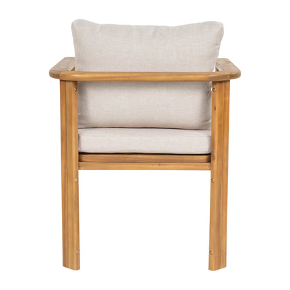 Kaja Outdoor Acacia Wood Dining Chair, Teak Finish Frame