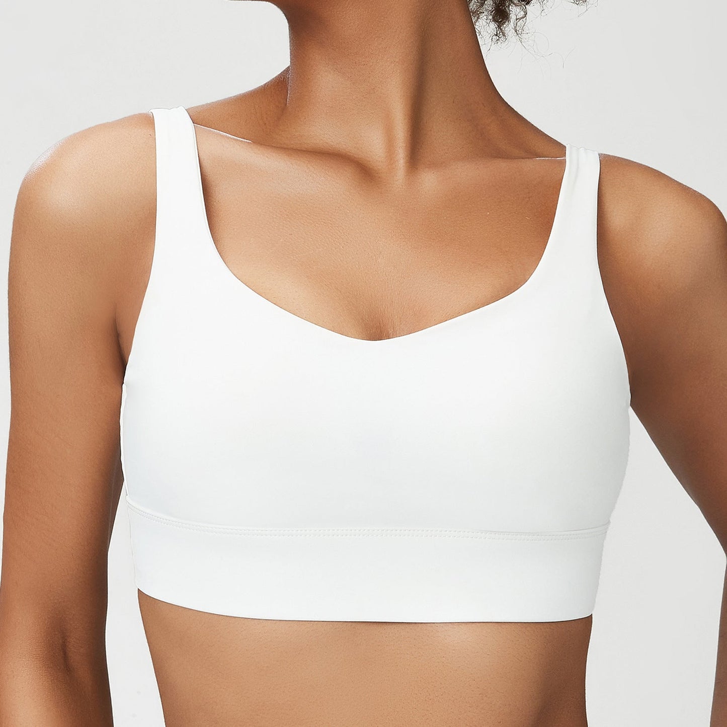 Women's Solid Colour Fixed Cup Plus Size Sports Underwear