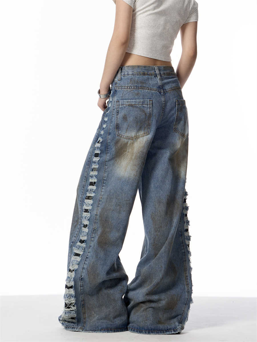 American Retro Gradient Jeans For Women's High Street