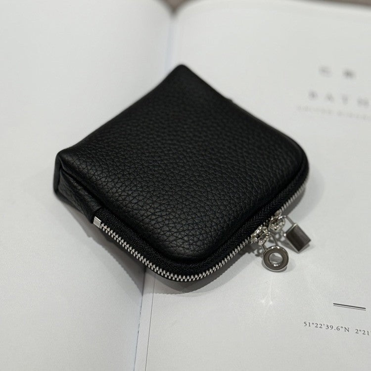 First-layer Cowhide Jewelry Pouch Mini And Convenient