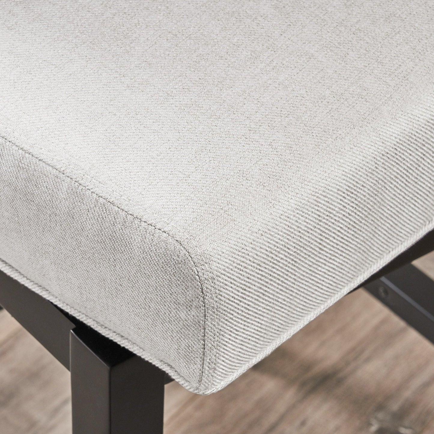 Quicksilvered Upholstered Swivel Counter Stool With Wood Legs - Beige