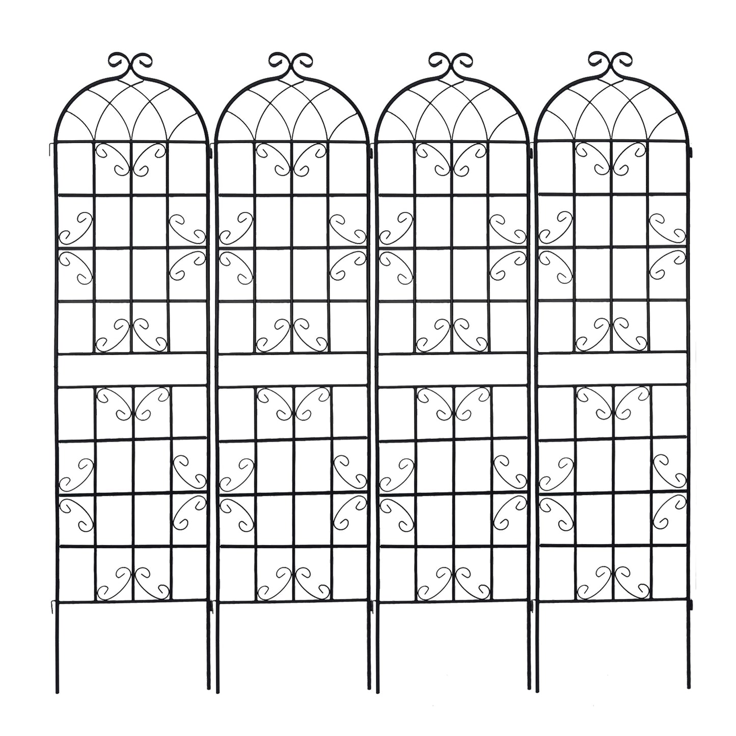 Metal Garden Trellis 4 Pack Rustproof Climbing Plant Supports