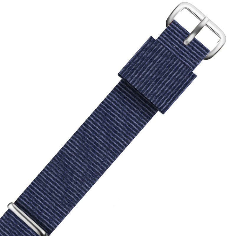 Nylon DW Watch Strap One Piece With Woven Loop And Striped Canvas Watch Band