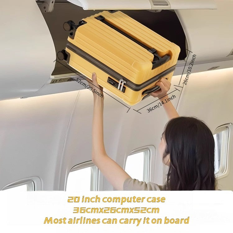 Double Pole Design Portable Luggage, Mother's Luggage, Children's Riding And Sitting Roller Luggage, Front Opening Luggage, Silent Rotating Wheels, Dry Wet Separation, T-shaped Handle Travel Bag